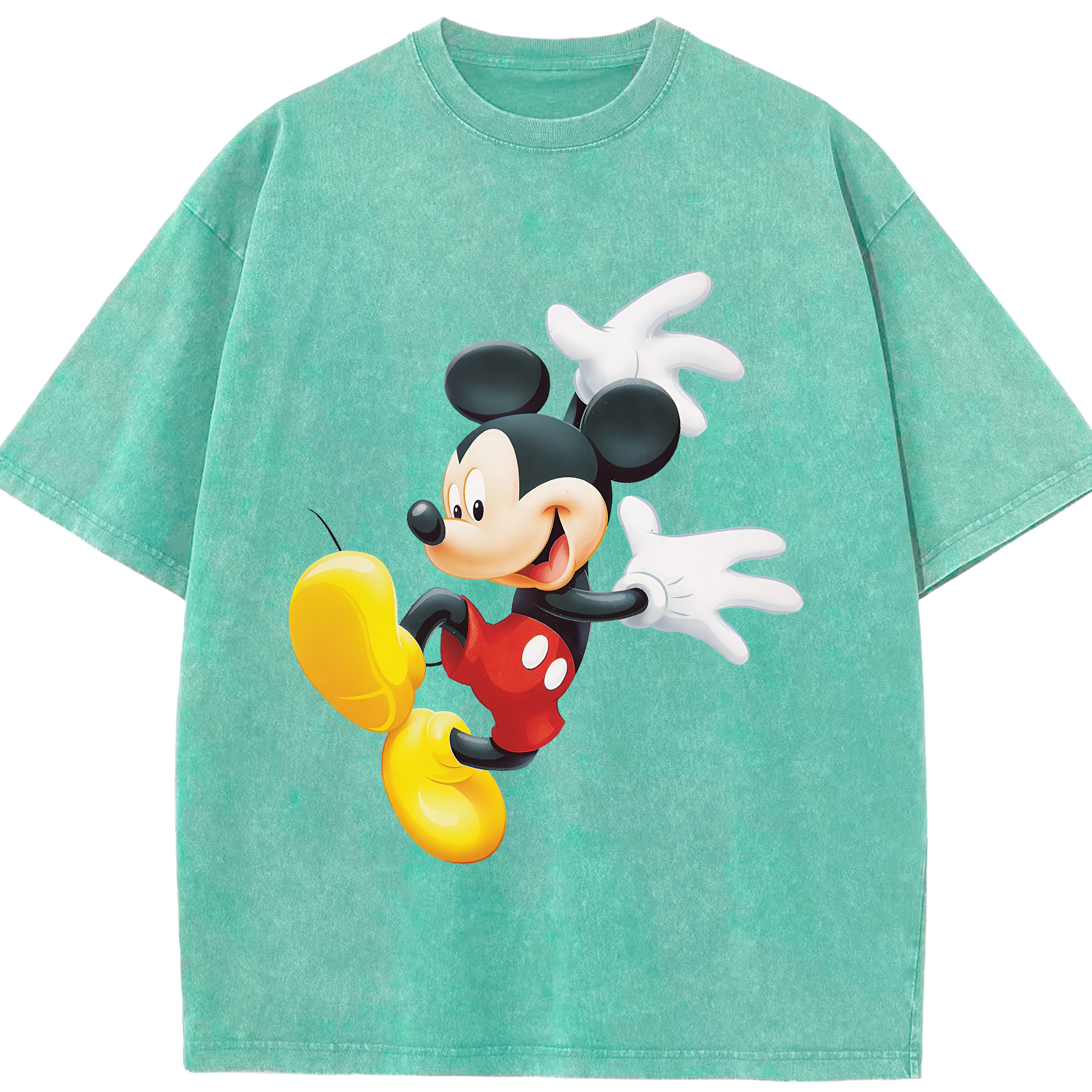 （画像用） ミッキーマウス Mickey Mouse 綿100% ヴィンテージ風 半袖Tシャツ（フロントプリント）